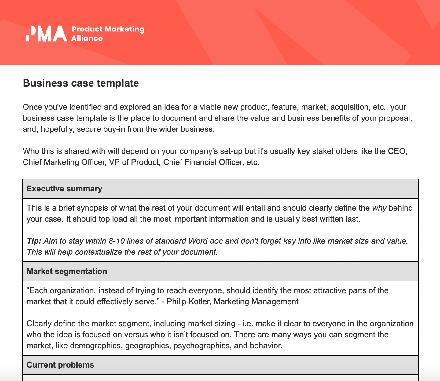 business case template